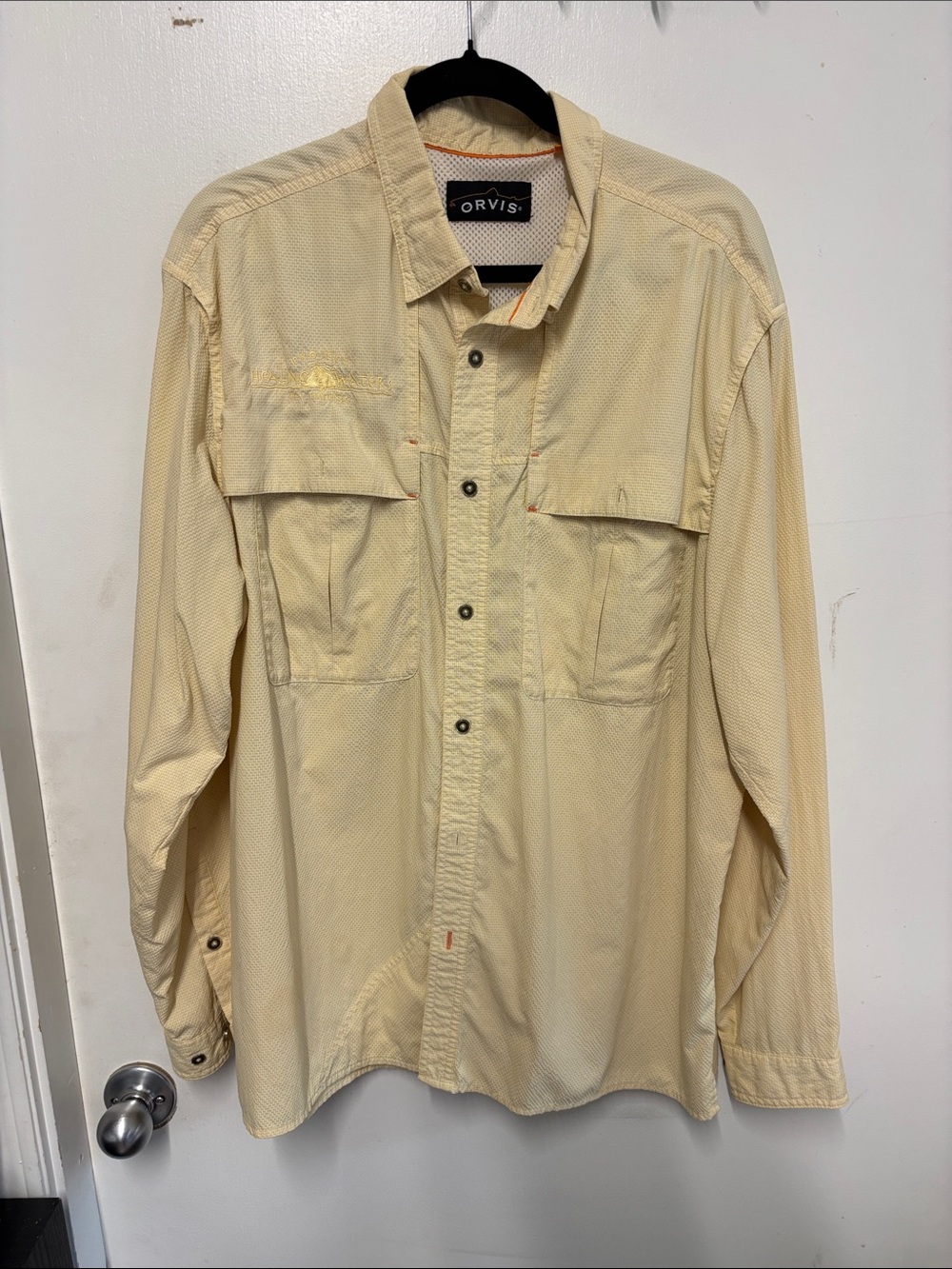 Orvis Light Yellow Long-Sleeve Button Shirt
